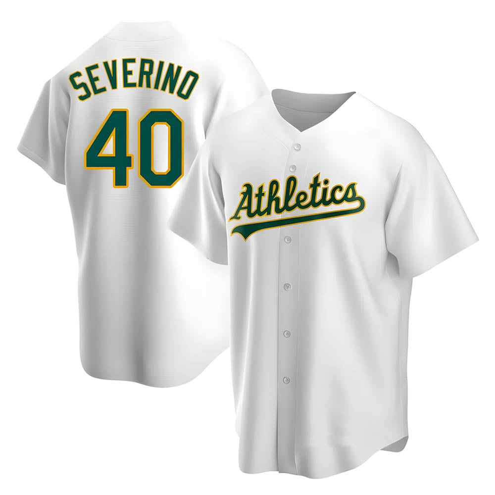 Mdoa Athletics #40 Luis Severino player White Replica Home Stitched Jersey