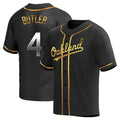 Mdoa Athletics #4 Lawrence Butler player Black Golden Replica Alternate Stitched Jersey