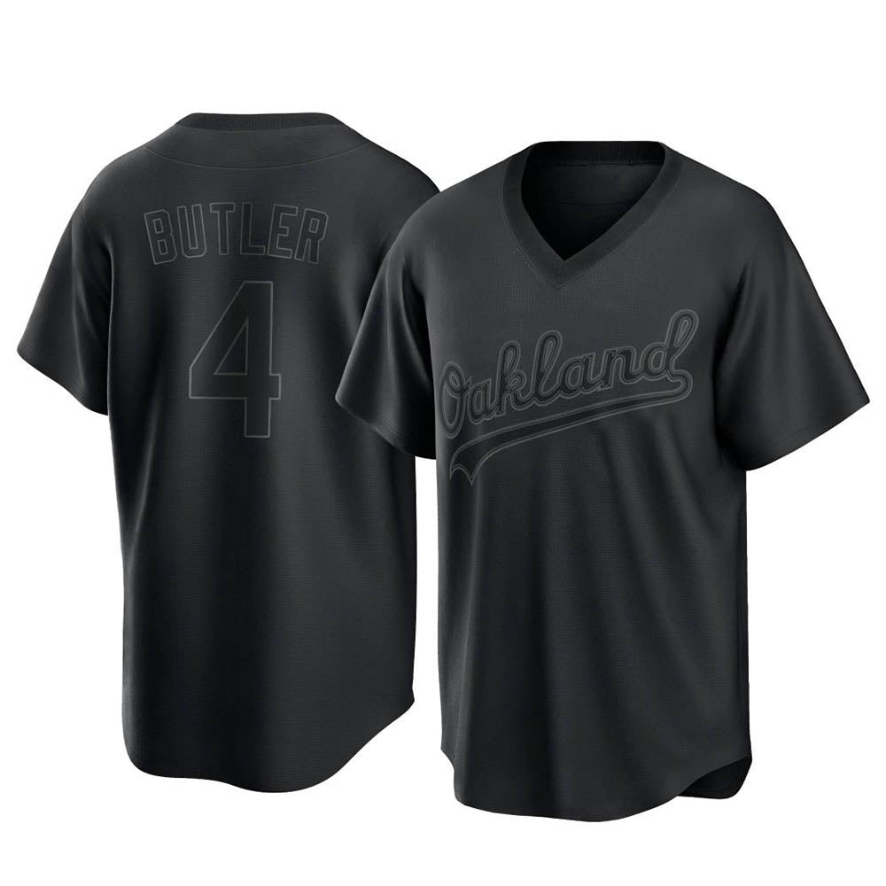 Mdoa Athletics #4 Lawrence Butler player Black Replica Pitch Fashion Stitched Jersey