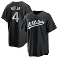 Mdoa Athletics #4 Lawrence Butler player Black&White Replica Alternate Stitched Jersey