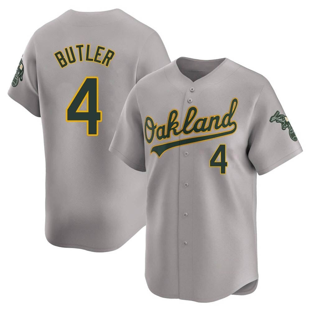 Mdoa Athletics #4 Lawrence Butler player Gray Limited Away Stitched Jersey
