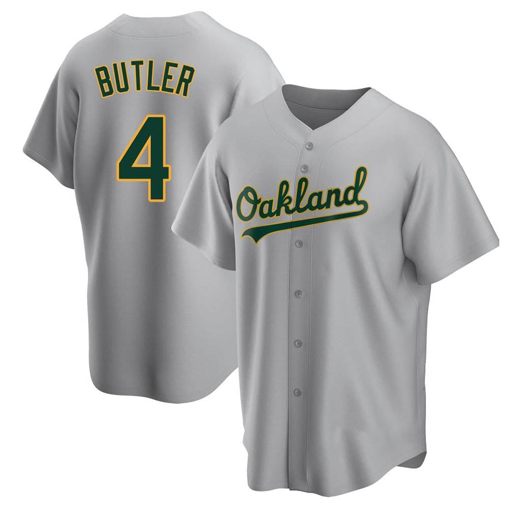 Mdoa Athletics #4 Lawrence Butler player Gray Replica Road Stitched Jersey