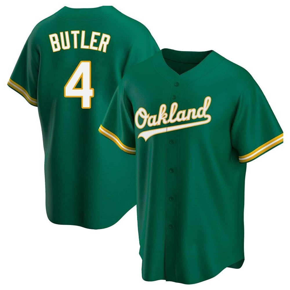 Mdoa Athletics #4 Lawrence Butler player Green Replica Kelly Alternate Stitched Jersey