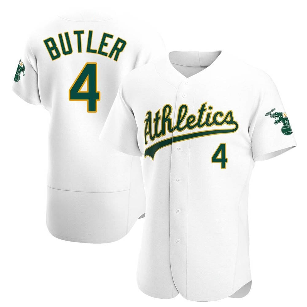 Mdoa Athletics #4 Lawrence Butler player White Authentic Home Stitched Jersey