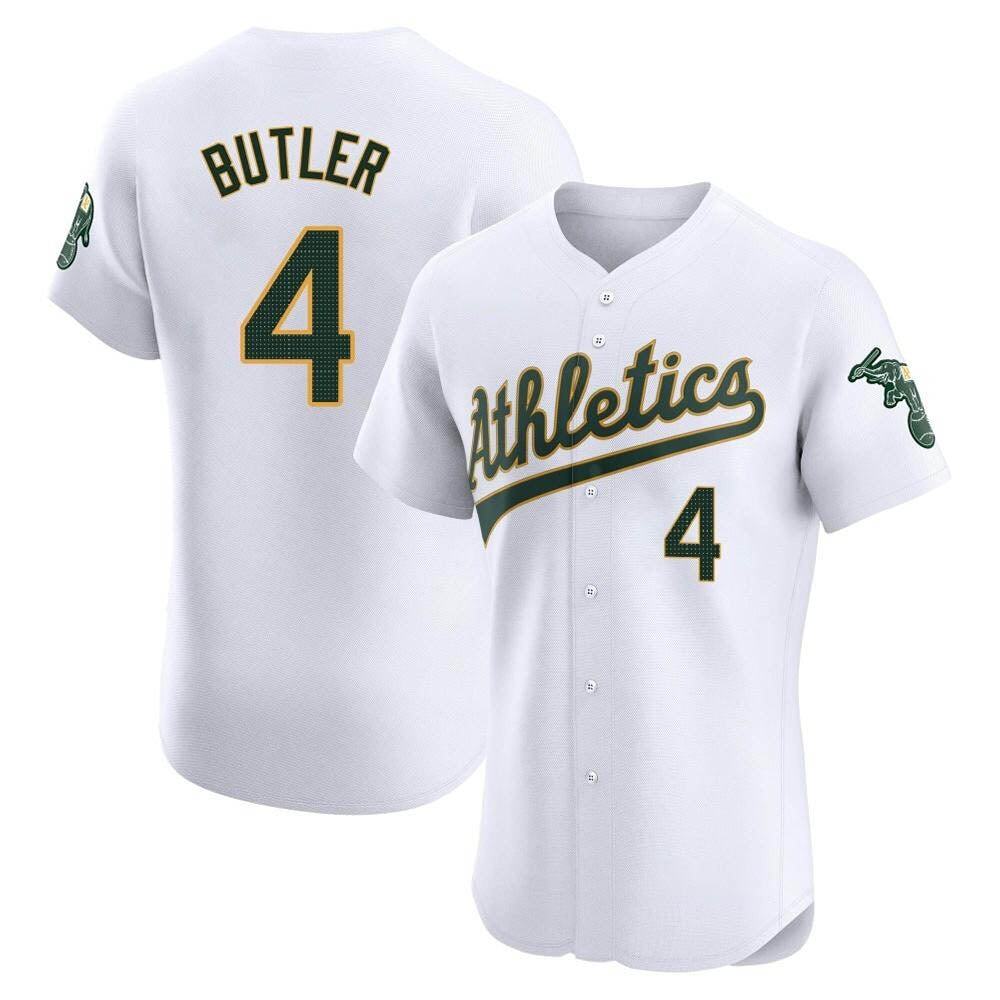 Mdoa Athletics #4 Lawrence Butler player White Elite Home Stitched Jersey