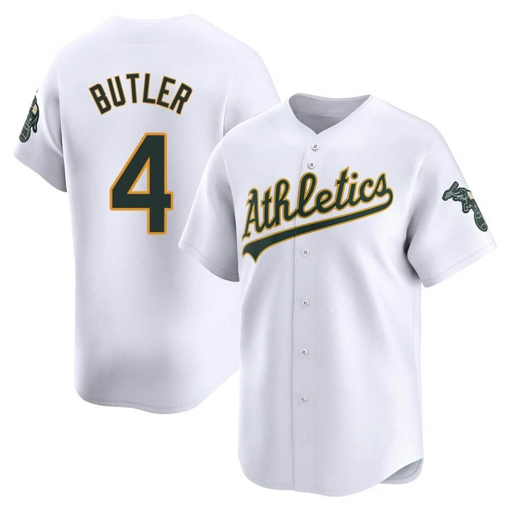 Mdoa Athletics #4 Lawrence Butler player White Limited Home Stitched Jersey