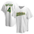 Mdoa Athletics #4 Lawrence Butler player White Replica Home Stitched Jersey