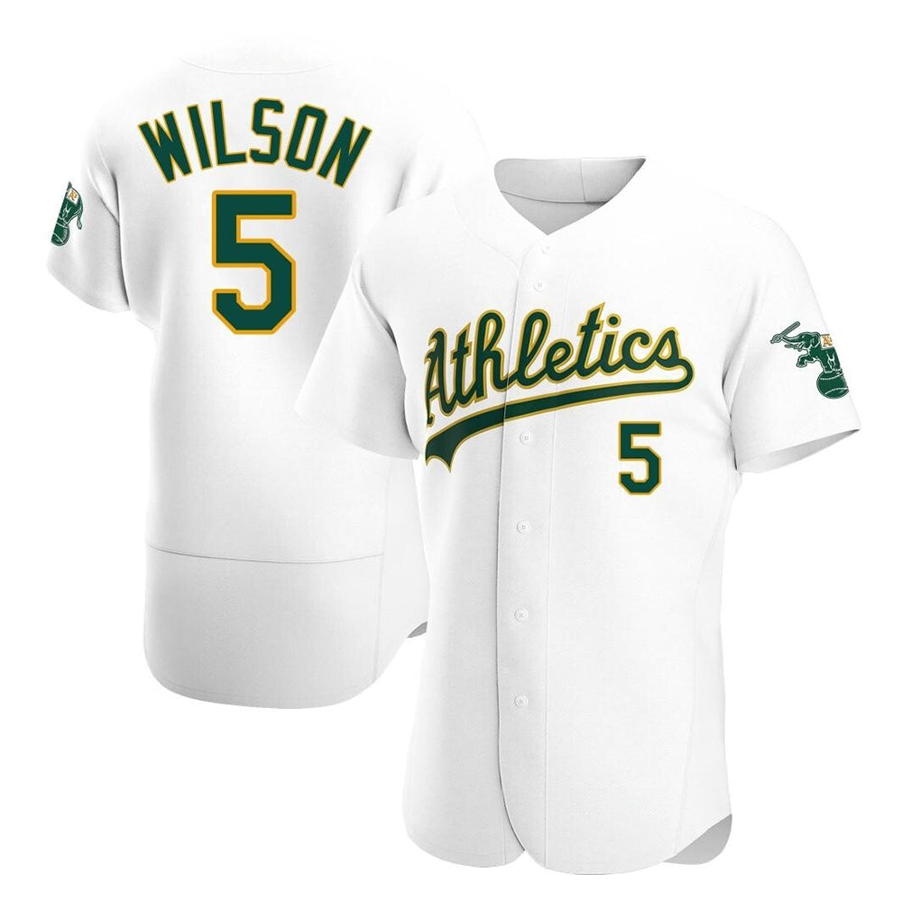 Mdoa Athletics #5 Jacob Wilson White Authentic Home Stitched Jersey