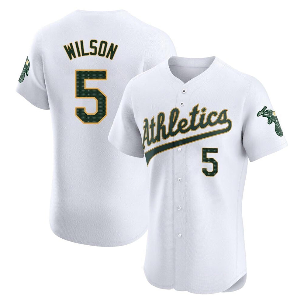 Mdoa Athletics #5 Jacob Wilson White Elite Home Stitched Jersey