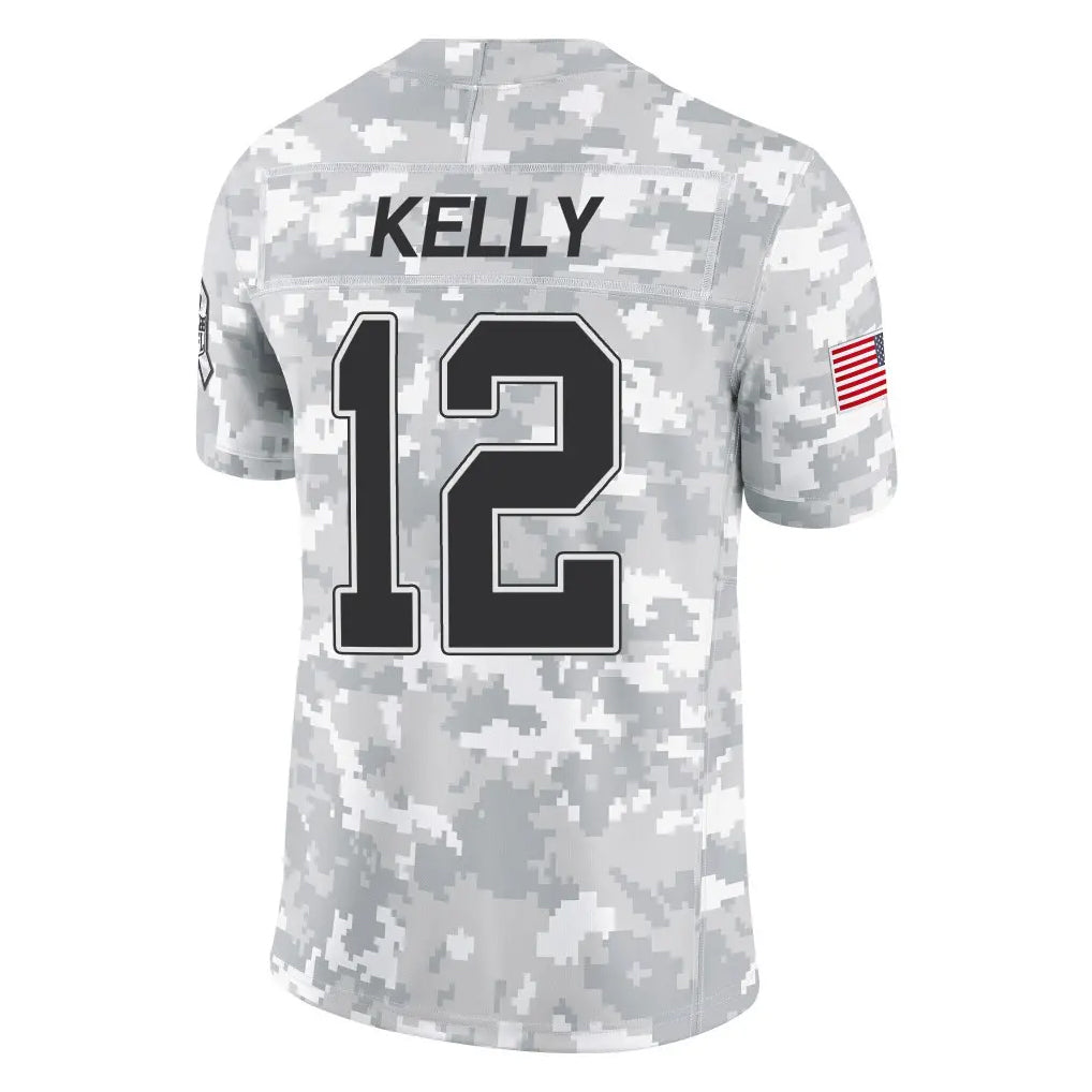 Mdoa B.Bills #12 Jim Kelly Player Arctic Camo Salute to Service Limited Stitched Jerseys