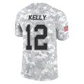 Mdoa B.Bills #12 Jim Kelly Player Arctic Camo Salute to Service Limited Stitched Jerseys