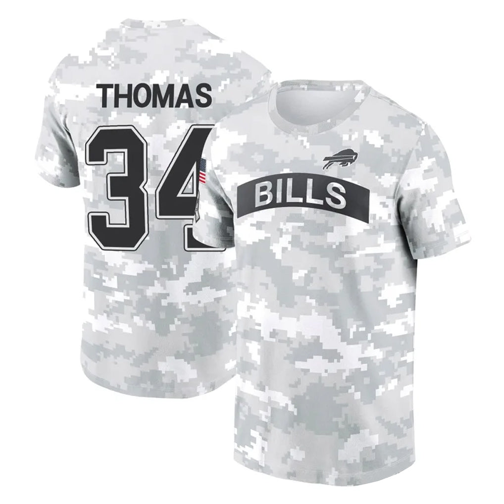 Mdoa B.Bills #34 Thurman Thomas Player Arctic Camo Salute to Service T-Shirt Hoodies Stitched Jerseys