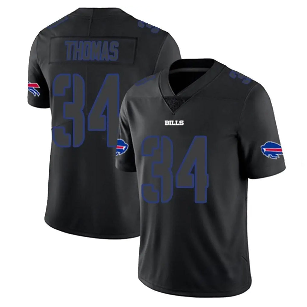 Mdoa B.Bills #34 Thurman Thomas Player Black Impact Limited Home Game Stitched Jerseys