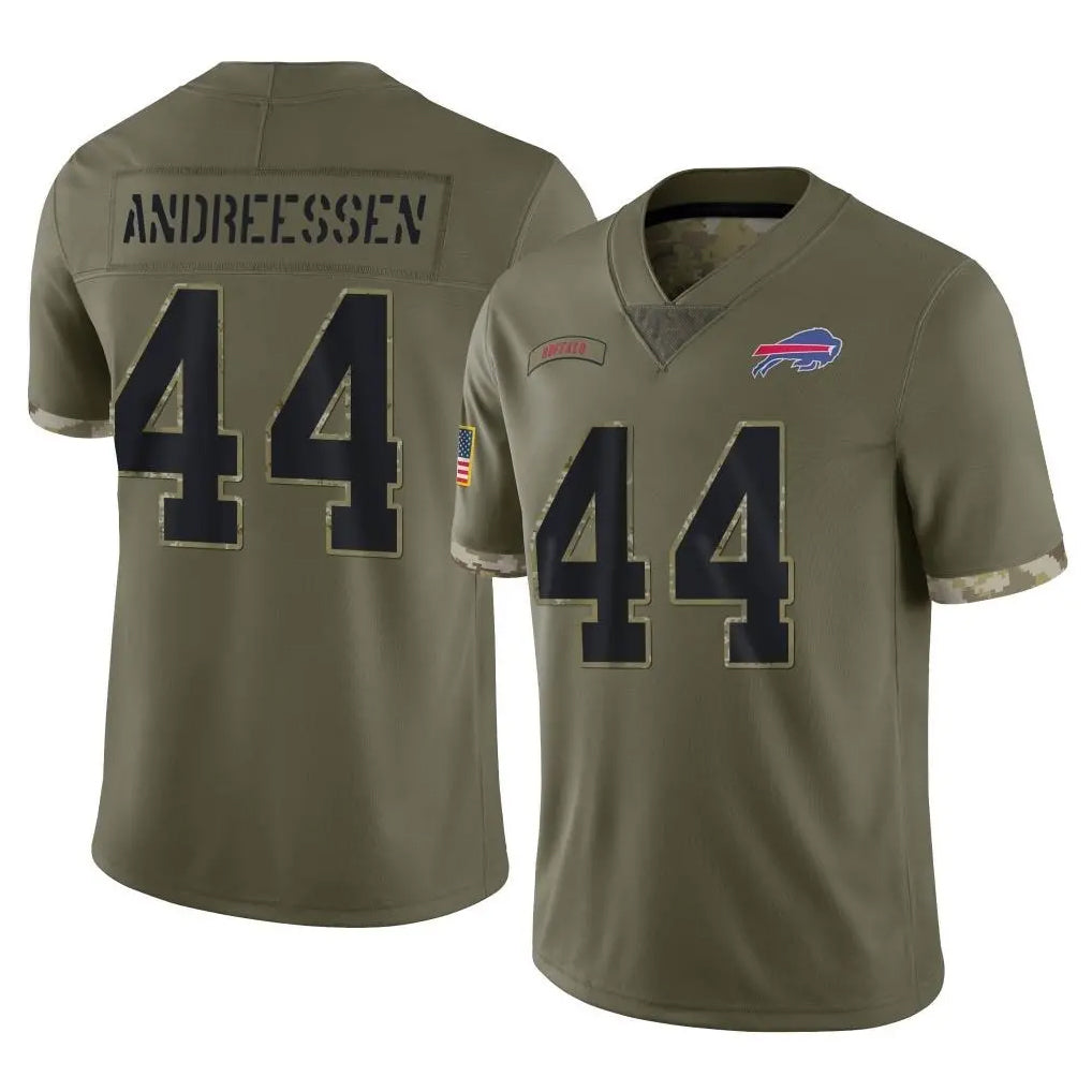 Mdoa B.Bills #44 Joe Andreessen Player Olive Salute To Service Game Stitched Jerseys