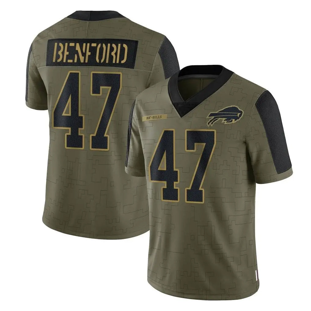 Mdoa B.Bills #47 Christian Benford Player Olive Salute To Service Limited Stitched Jerseys