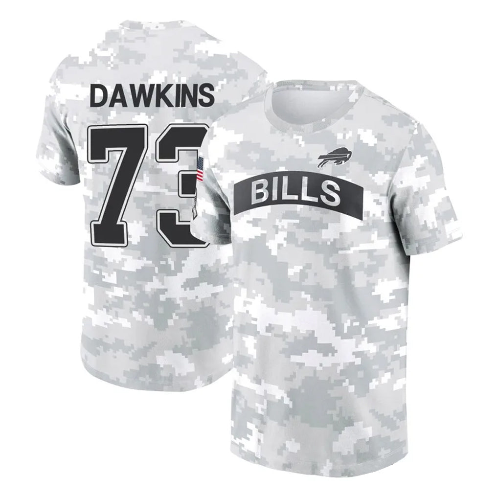 Mdoa B.Bills #73 Dion Dawkins Player Arctic Camo Salute to Service T-Shirt Hoodies Stitched Jerseys