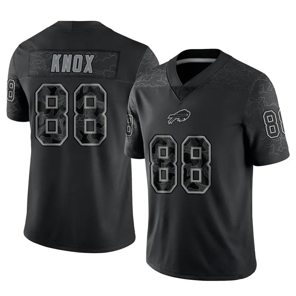 Mdoa B.Bills #88 Dawson Knox Player Black RFLCTV Limited Game Stitched Jerseys