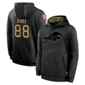 Mdoa B.Bills #88 Dawson Knox Player Black Salute to Service Hoodies Hame Stitched Jerseys