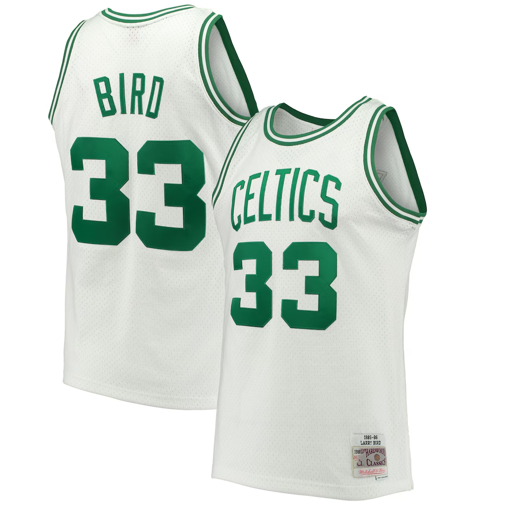 Mdoa B.Celtics #33 Larry Bird Mitchell & Ness White Hardwood Classics 198586 Swingman Jerseys