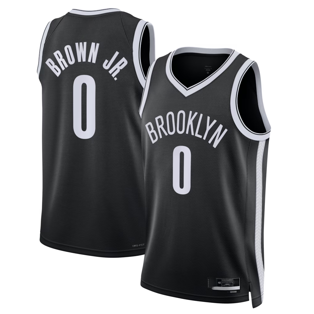 Mdoa B.Nets #0 Mikel Brown Jr. Black Swingman Jerseys - Icon Edition