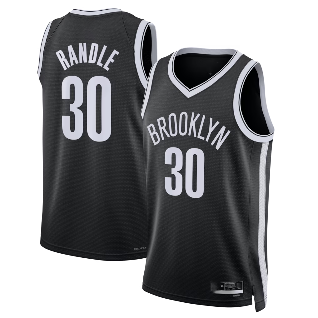 Mdoa B.Nets #30 Julius Randle Black Swingman Stitched Jerseys- Icon Edition