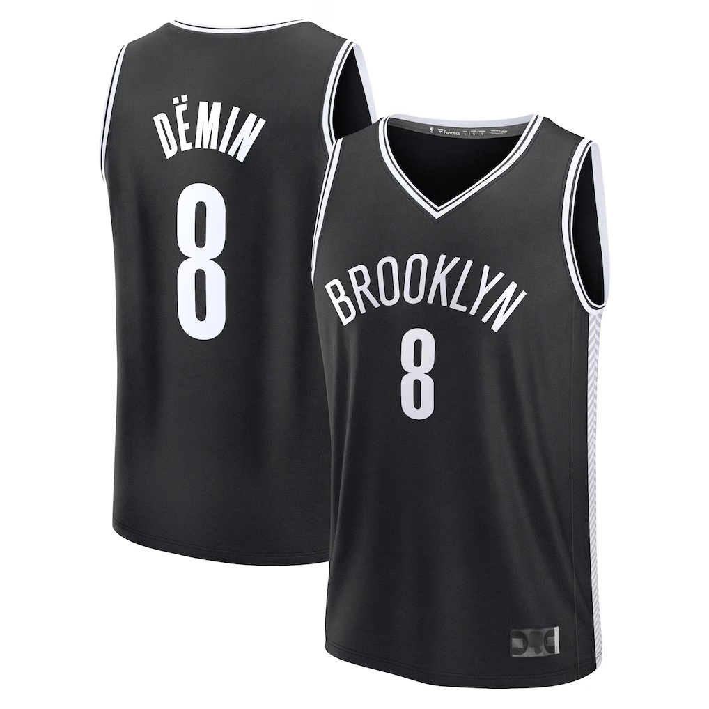 Mdoa B.Nets #8 Egor D?min Black Fast Break Replica Jerseys - Icon Edition