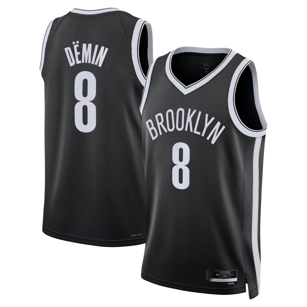 Mdoa B.Nets #8 Egor D?min Black Swingman Jerseys - Icon Edition
