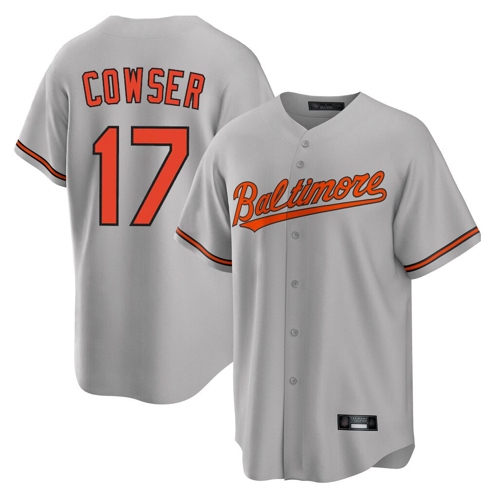 Mdoa B.Orioles #17 Colton Cowser Player Gray Home Game Stitched Jerseys