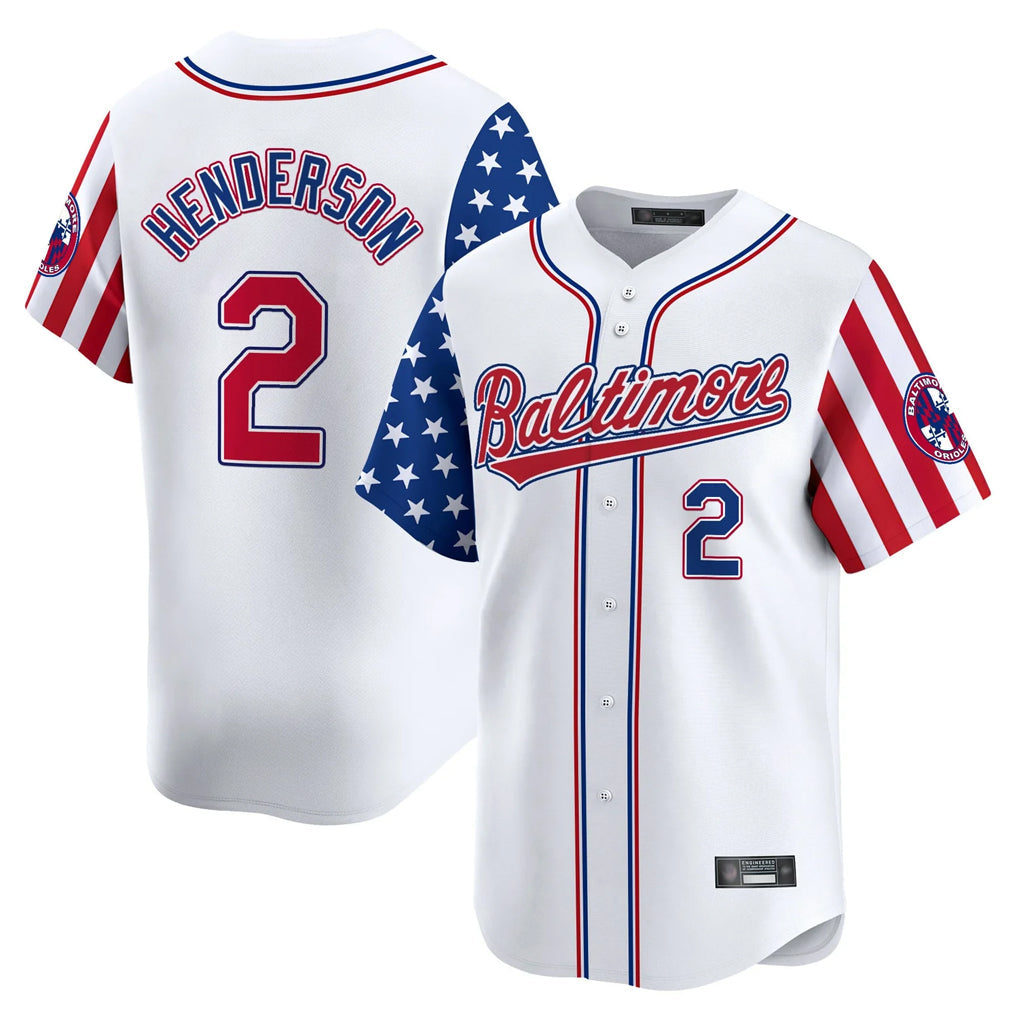 Mdoa B.Orioles #2 Gunnar Henderson Player White Independence Day Vapor Premier Limited Home Game Stitched Jerseys