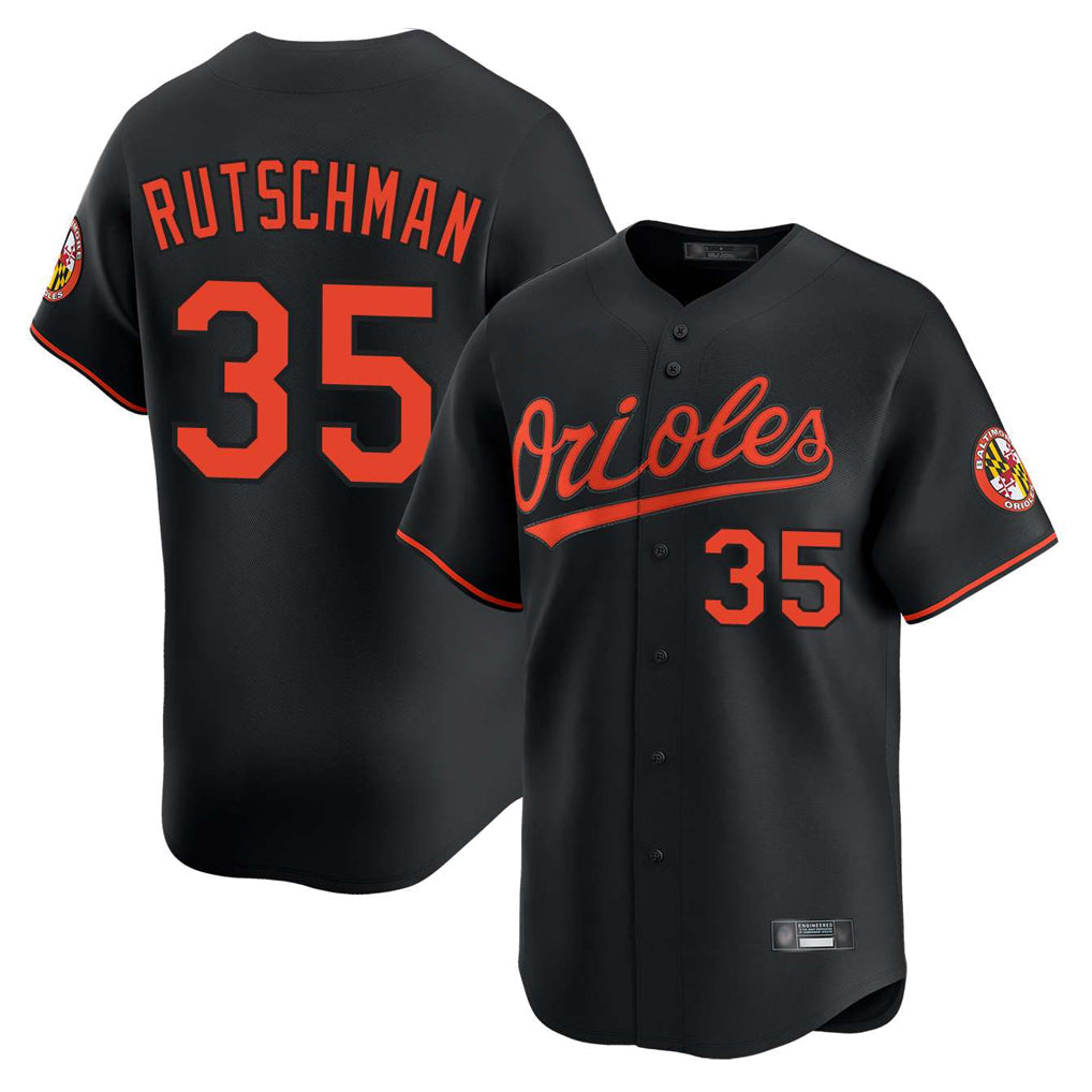 Mdoa B.Orioles #35 Adley Rutschman Player Black Limited Home Game Stitched Jerseys