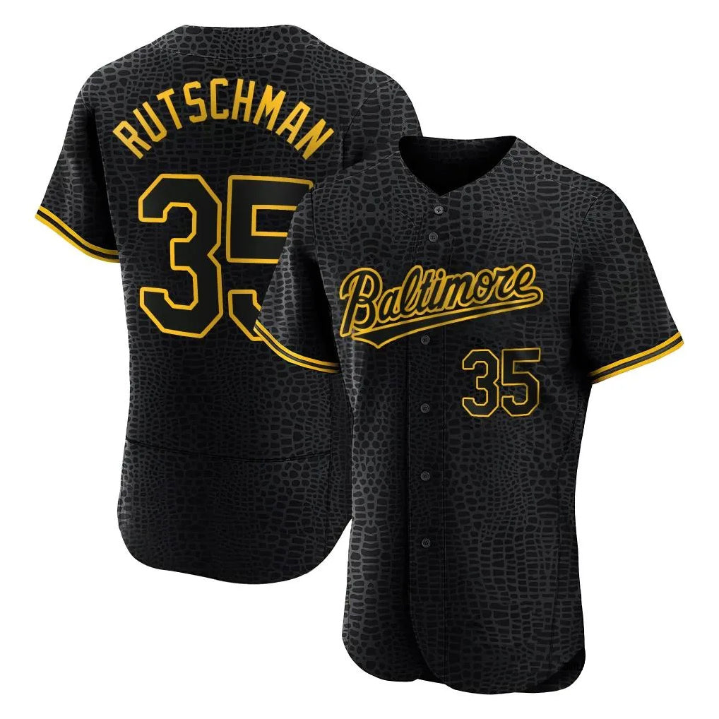 Mdoa B.Orioles #35 Adley Rutschman Black Snake Skin City Limited Elite Home Stitched Jerseys