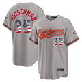 Mdoa B.Orioles #35 Adley Rutschman Gray USA 250 Fourth of July Home Game Stitched Jerseys