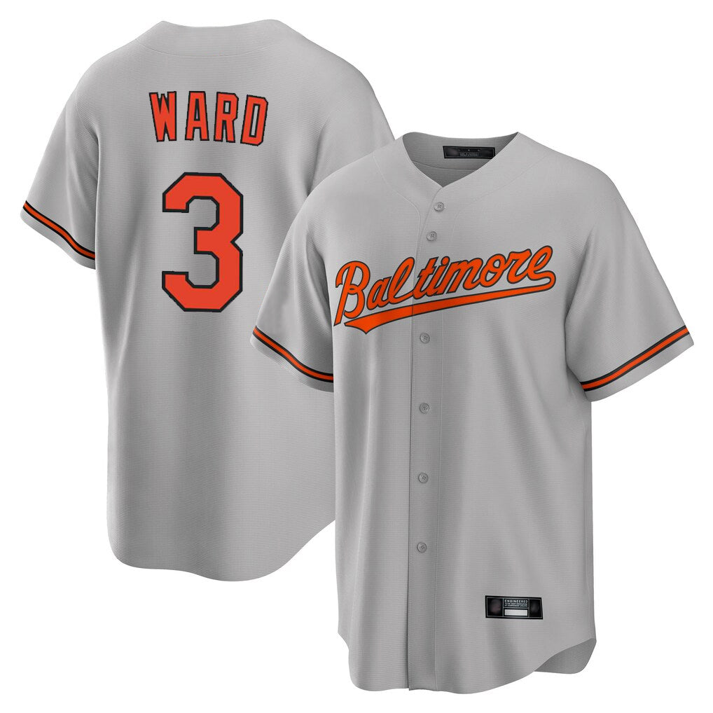 Mdoa B.Orioles #3 Taylor Ward Player Gray Home Game Stitched Jerseys