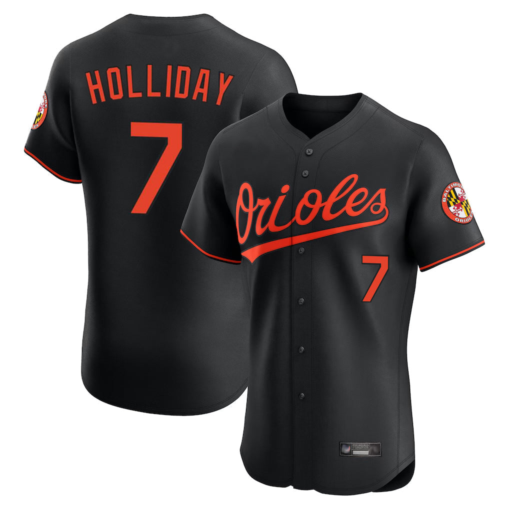 Mdoa B.Orioles #7 Jackson Holliday Player Black Limited Elite Home Game Stitched Jerseys