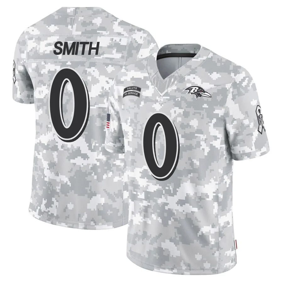Mdoa B.Ravens #0 Roquan Smith Player Arctic Camo Salute to Service Limited Stitched Jerseys