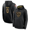 Mdoa B.Ravens #0 Roquan Smith Player Black Salute to Service Pullover Hoodie Stitched Jerseys