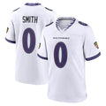 Mdoa B.Ravens #0 Roquan Smith Player White Purple Home Game Stitched Jerseys
