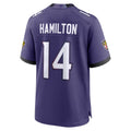 Mdoa B.Ravens #14 Kyle Hamilton Player Purple Home Game Stitched Jerseys