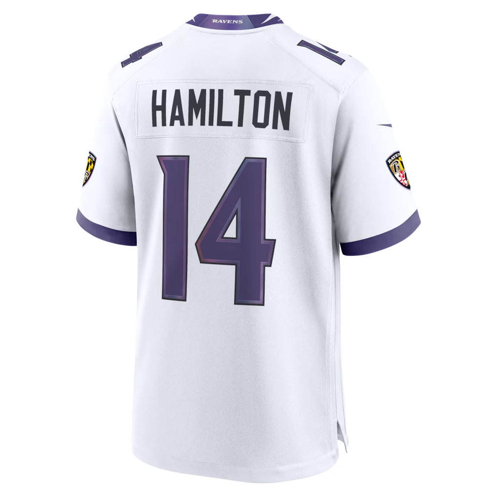 Mdoa B.Ravens #14 Ravens Kyle Hamilton White Game Stitched Jerseys