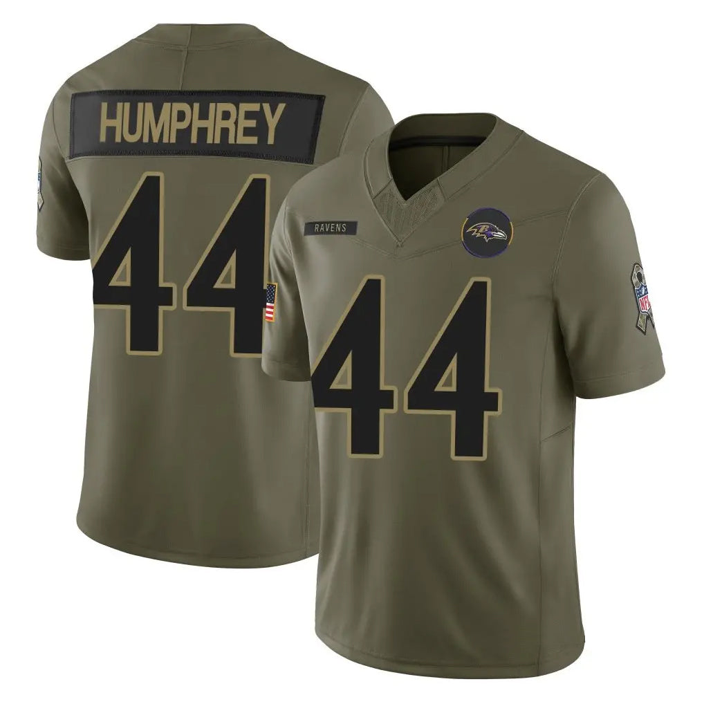 Mdoa B.Ravens #44 Marlon Humphrey Player Olive Salute To Service Limited Home Game Stitched Jerseys