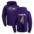 Mdoa B.Ravens #4 Zay Flowers Player Purple Salute to Service Pullover Hoodie Stitched Jerseys