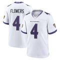 Mdoa B.Ravens #4 Zay Flowers Player White Home Game Stitched Jerseys