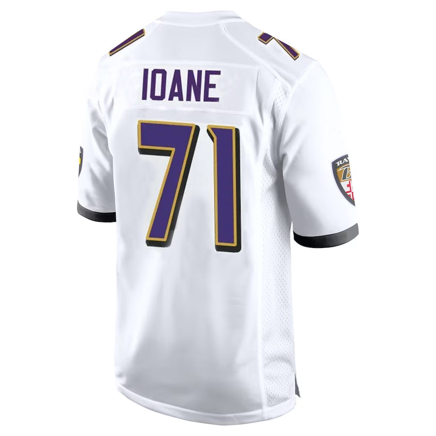 Mdoa B.Ravens #71 Olaivavega Ioane Player White Alternate Home Stitched Jerseys
