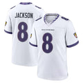 Mdoa B.Ravens #8 Lamar Jackson Player White Home Game Stitched Jerseys