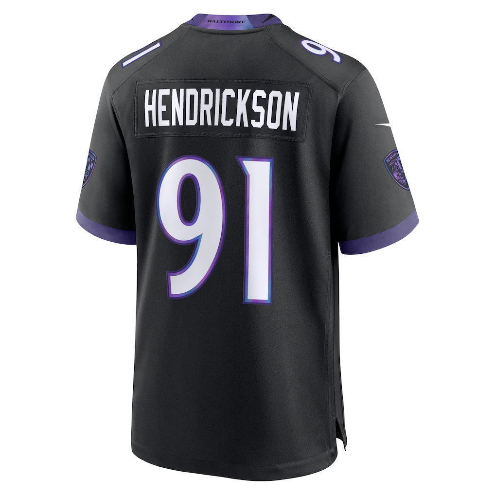 Mdoa B.Ravens #91 Trey Hendrickson Black Alternate Game Stitched Jerseys