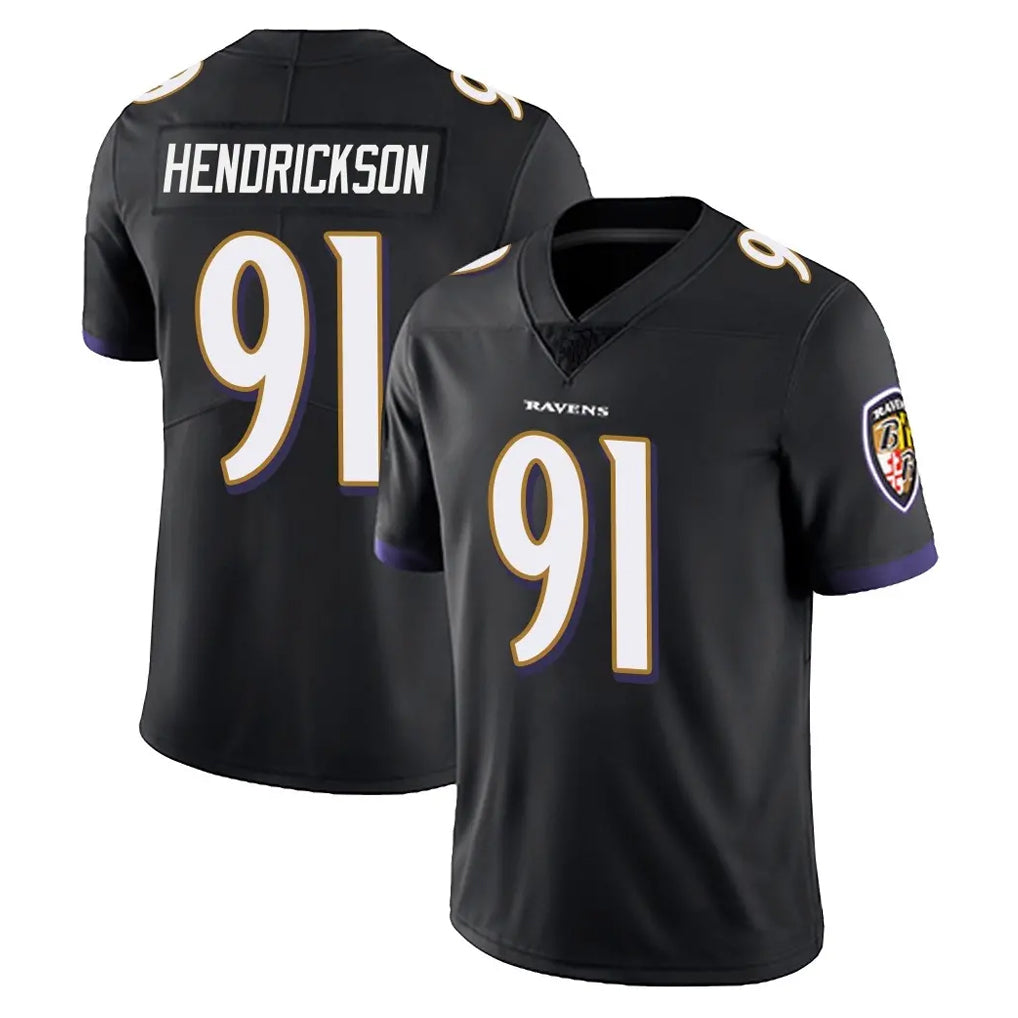 Mdoa B.Ravens #91 Trey Hendrickson Player Black Vapor Untouchable Limited Home Stitched Jerseys