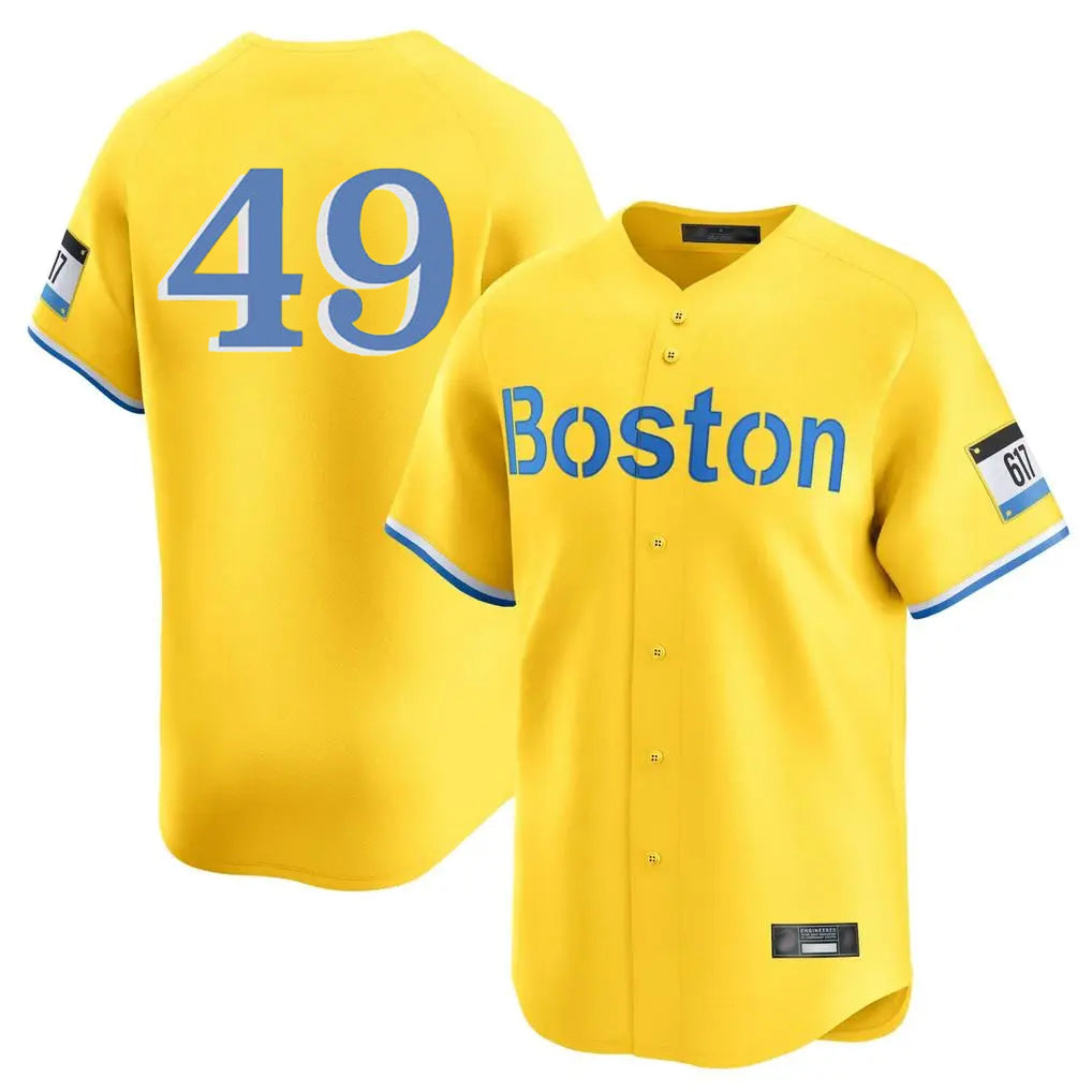 Mdoa B.Red Sox #49 Tim Wakefield Player Yellow Limited Home Game Stitched Jerseys