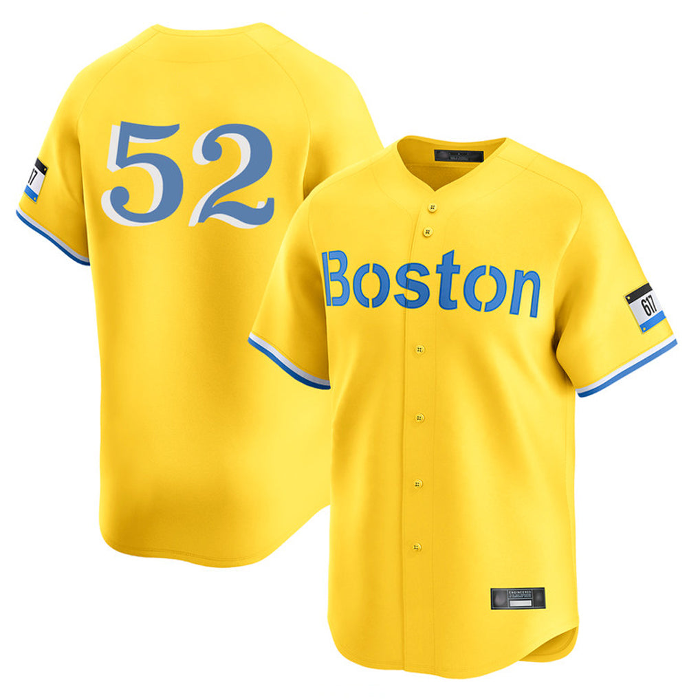 Mdoa B.Red Sox #52 Wilyer Abreu Player Yellow Limited Home Game Stitched Jerseys