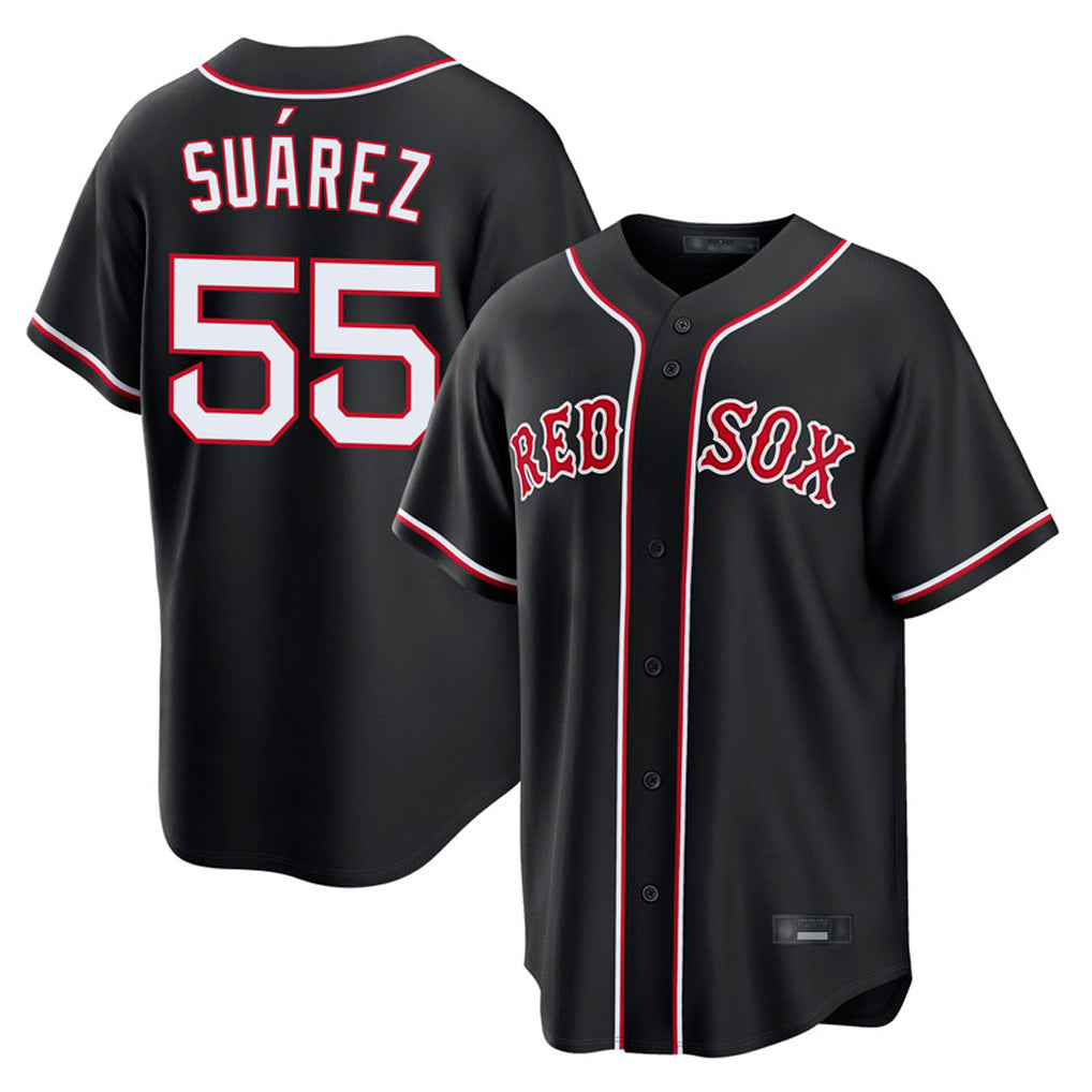 Mdoa B.Red Sox #55 Ranger Su¡§¡érez Player Black Out Home Game Stitched Jerseys