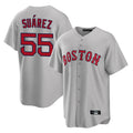 Mdoa B.Red Sox #55 Ranger Su¡§¡érez Player Gray Road Home Game Stitched Jerseys